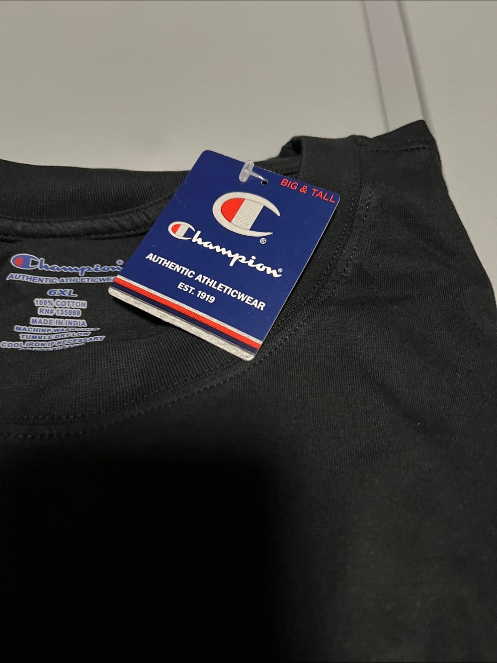 Champion Black Logo Graphic Tee Sz 6XL - Picture 3 of 3